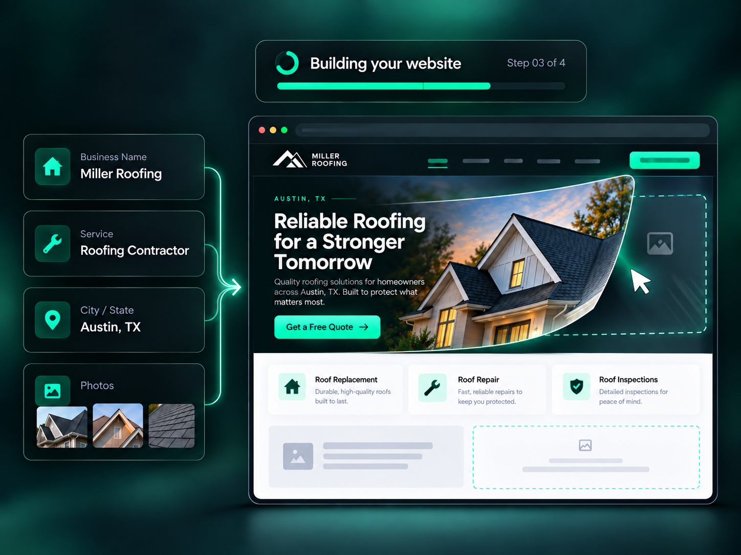 Your website being designed and built